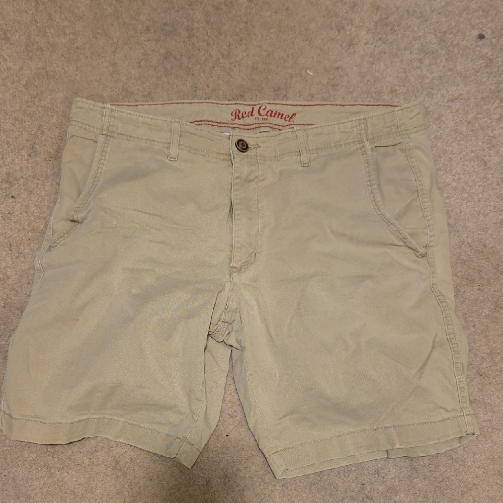 Red Camel Men's Khaki Flat Front Shorts